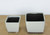 Japanese Yokkaichi Creamy White Glazed Square 3.25"L & 4.25"L 2 Piece Ceramic Bonsai Pots Set - Main Image