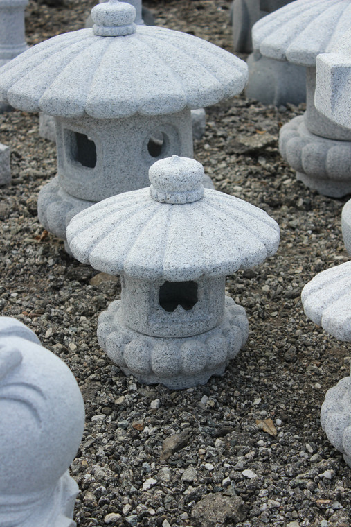 Lotus flower top quality stone lantern + various size available