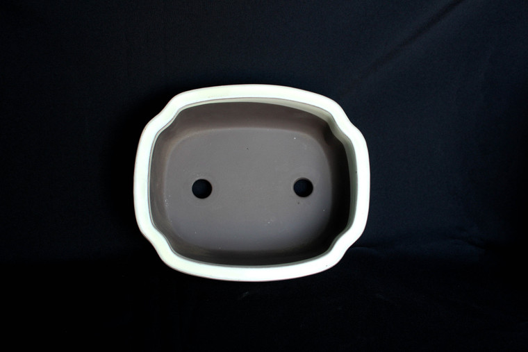 Flower shaped, pinched in corner 10"L  bonsai pot