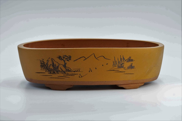 oval bonsai pot  16.5" x  13.25" x 4.75"H