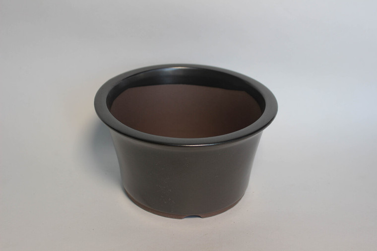 Subtle black circle 6.5"Dia bonsai pot