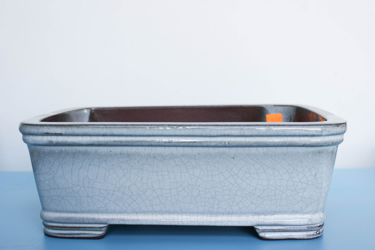 White cracked marble bonsai pot
outside 15.5"L x 11.5"W x 7.5"H