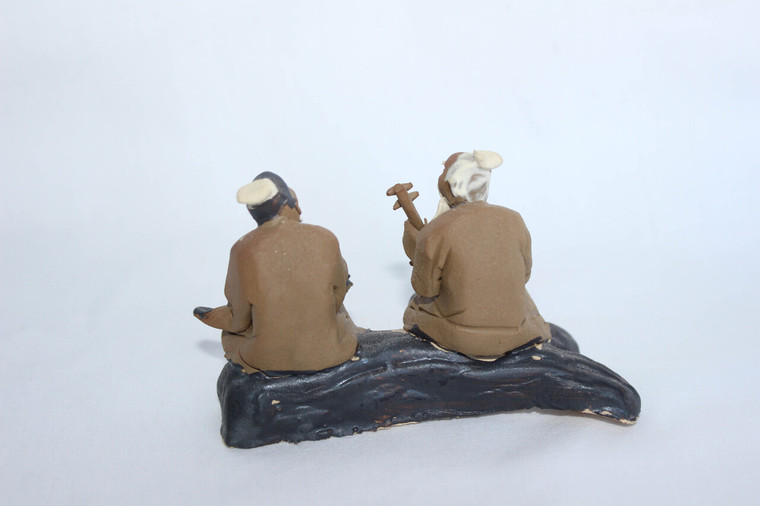 4"L  x  2"H   music time  on Bench Mudmen Bonsai Figurine