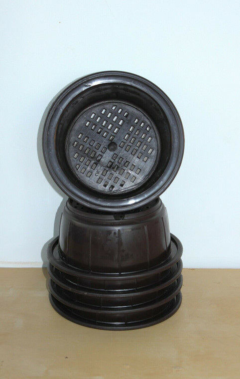 Circle 7.25"Dia x 3.25"H Bonsai Plastic Training Pot - Set of 3 - Main Image