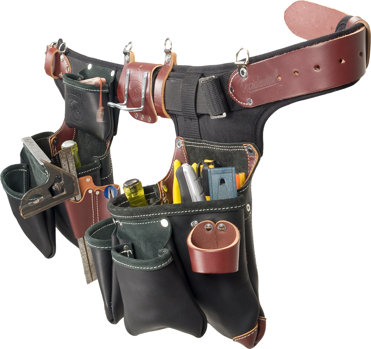 Occidental OCC-B9588 Adjust-to-Fit Green Building Tool Belt Set Black  Atlas-Machinery