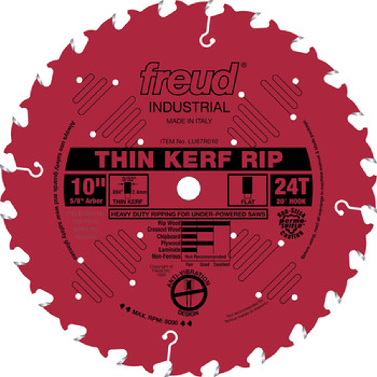 Freud FRE-LU87R010 10in X 24T FTG Thin Kerf Rip Saw Blade - Atlas