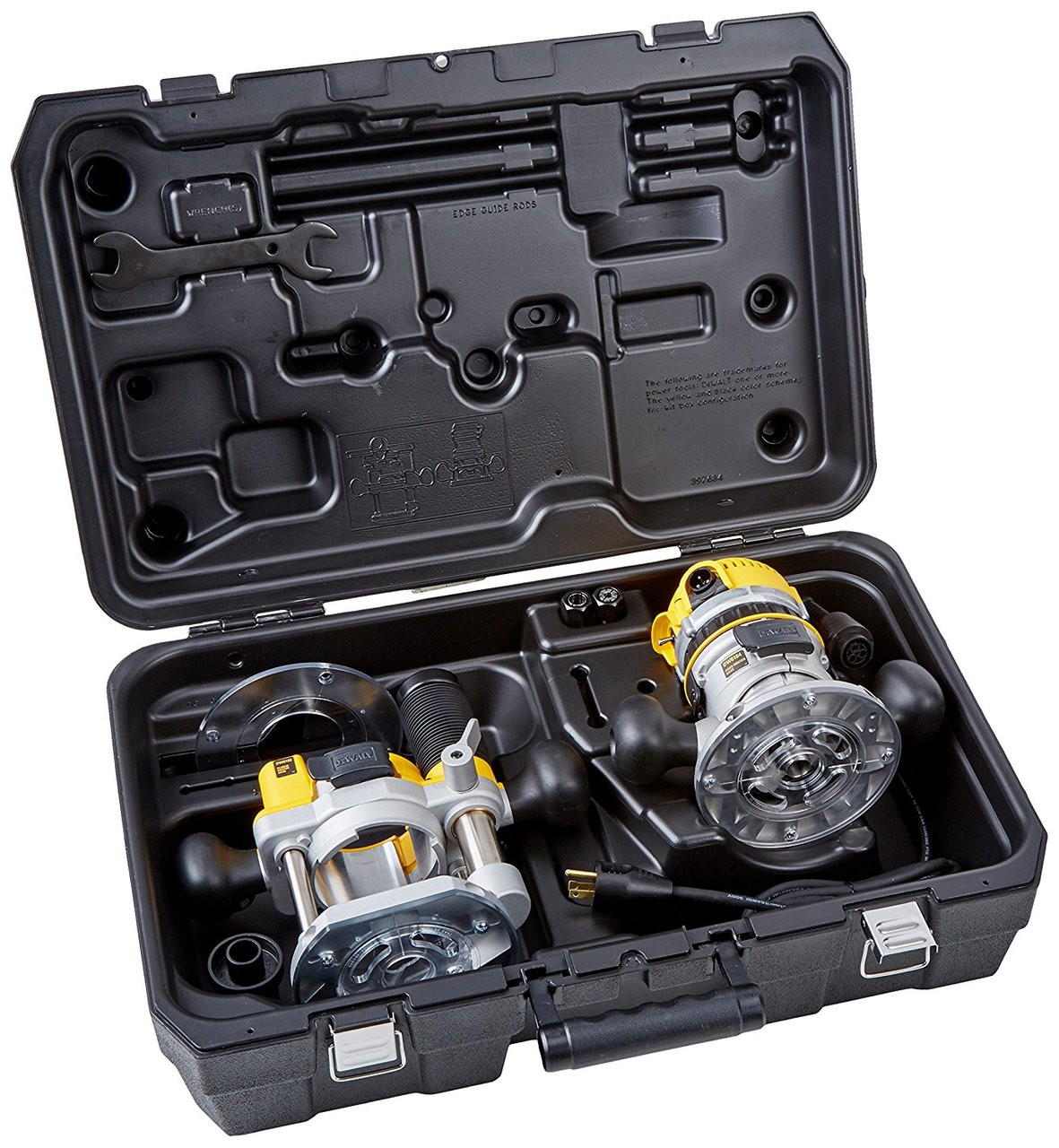 DEWALT DEW-DW618PK 12 AMP 2-1/4 HP Plunge- and Fixed-Base Variable-Speed  Router Kit with 1/4-Inch and 1/2-Inch Collets Atlas-Machinery