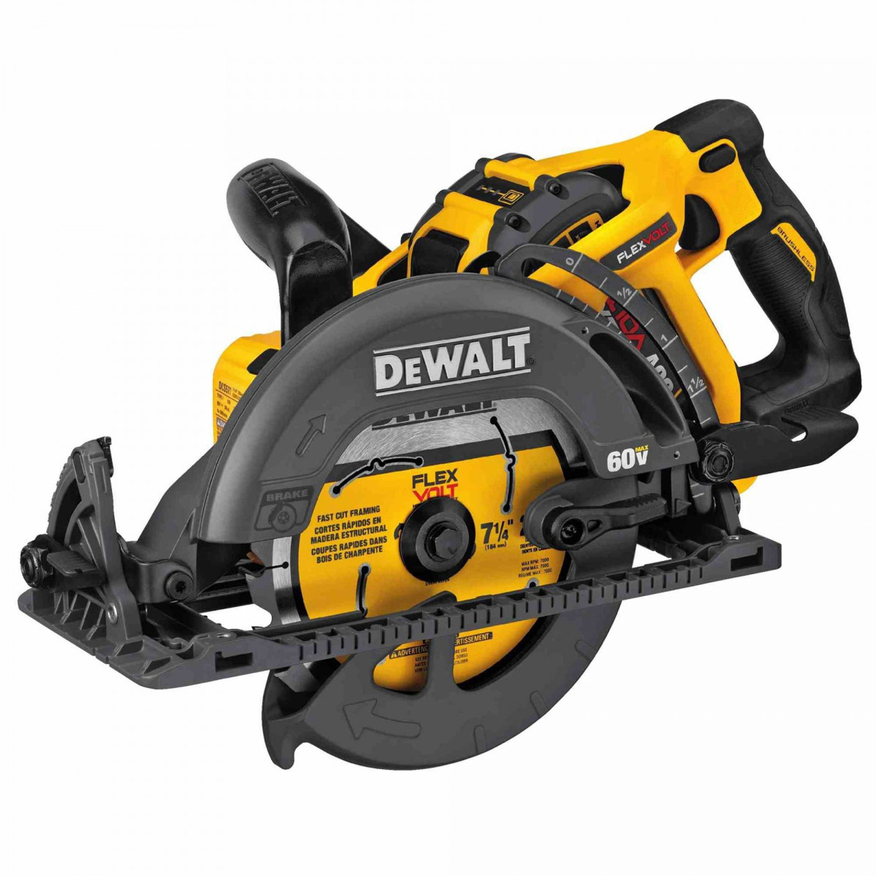 DEWALT DEW-DCS577X1 Flexvolt 60V MAX 7-1/4 in Brushless Worm Drive Style Saw,  9.0Ah Battery Kit Atlas-Machinery