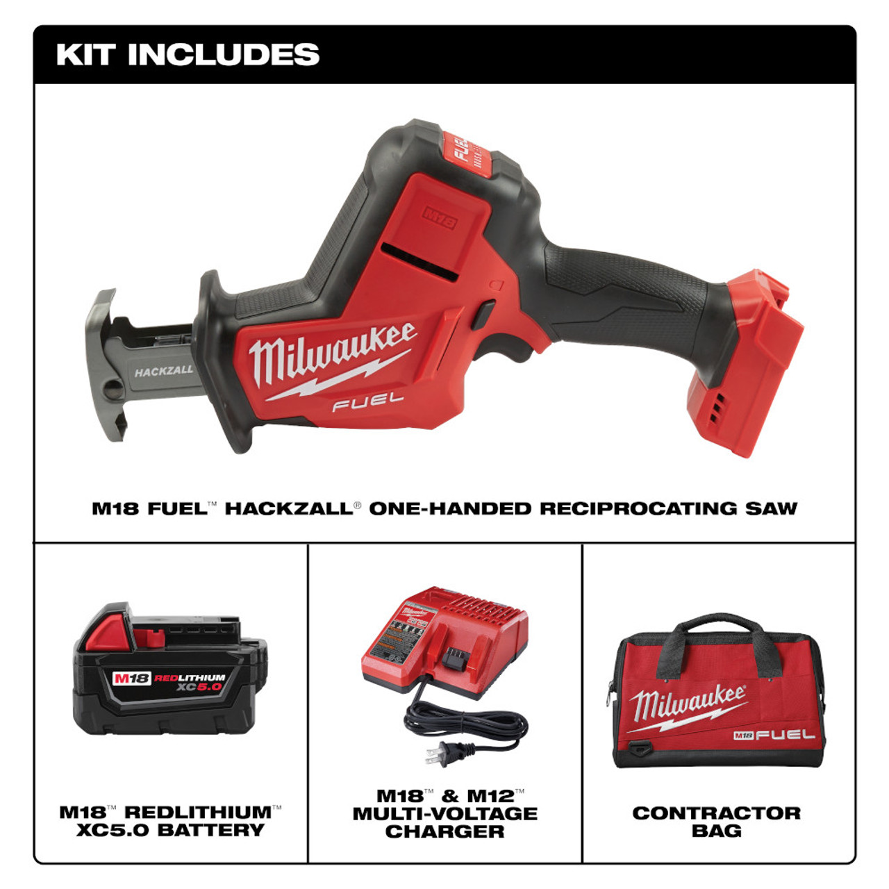 Milwaukee MIL-2719-21 M18 FUEL Brushless Hackzall Reciprocating Saw 5.0Ah  Kit Atlas-Machinery