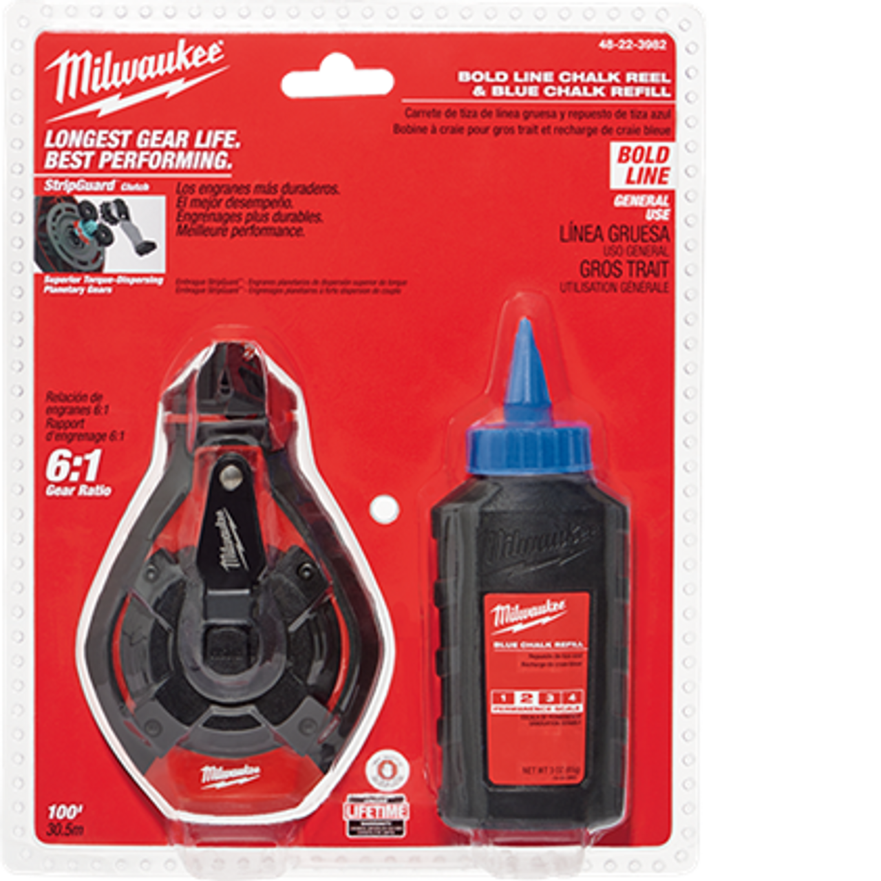 Milwaukee MIL-48-22-3982 100' Bold Line Kit w/ Blue Chalk - Atlas-Machinery