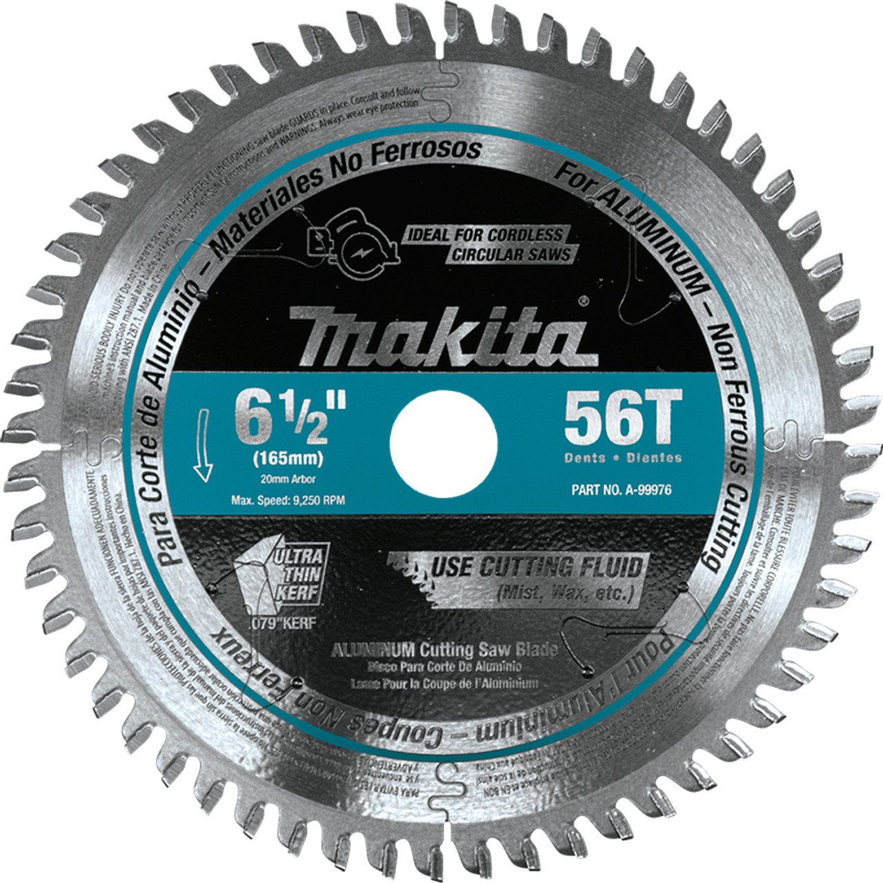 Makita MAK-A-99976 6-1/2" 56T Carbide Tipped Cordless Plunge Saw Blade  Atlas-Machinery