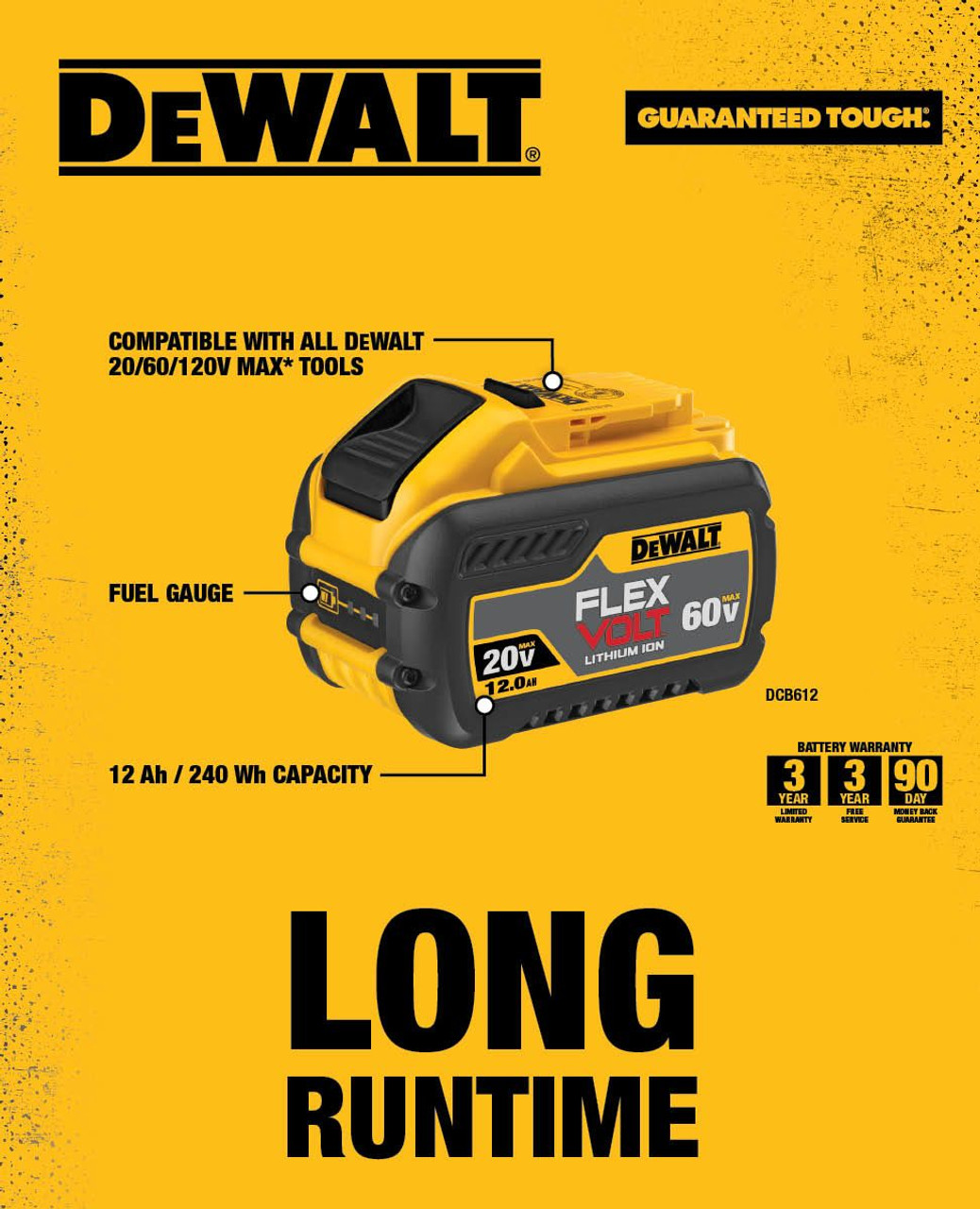 DEWALT DEW DCB612 FLEXVOLT 20V 60V MAX 12AH Battery Atlas Machinery