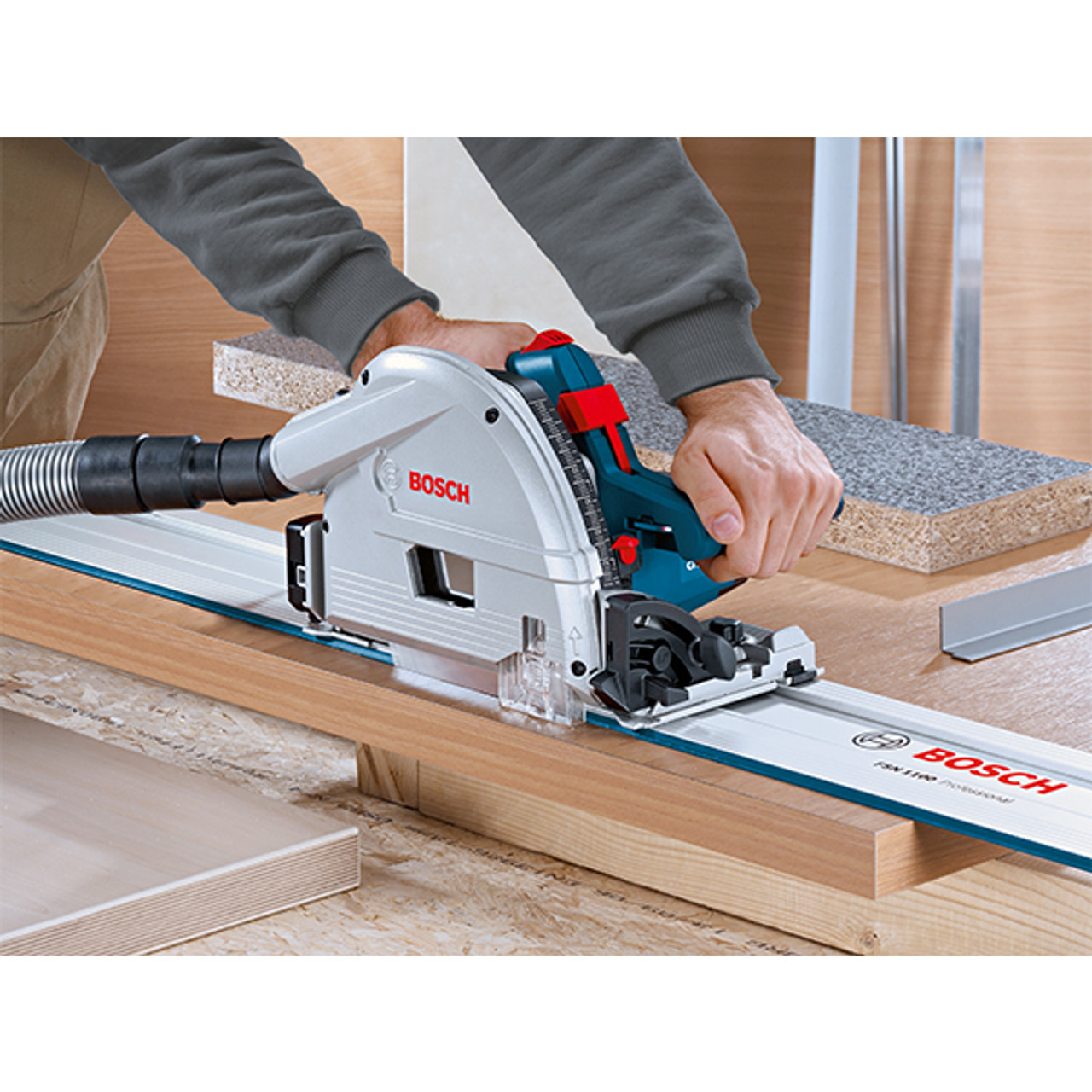 Bosch BOS GKT13 225L 6 1 2in. Track Saw with Plunge Action and L