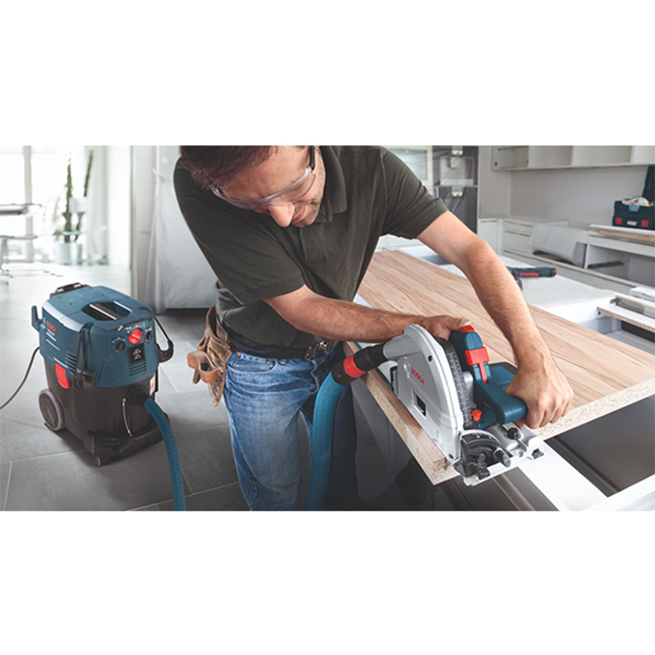 Bosch BOS GKT13 225L 6 1 2in. Track Saw with Plunge Action and L