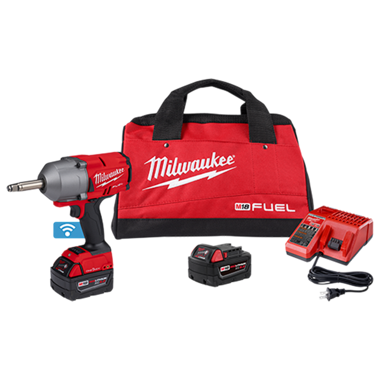 Milwaukee MIL-2769-22 M18 Fuel 1/2In Ext. Anvil Controlled Torque Impact  Wrench w/ ONE-KEY 2x XC5.0Ah Kit Atlas-Machinery