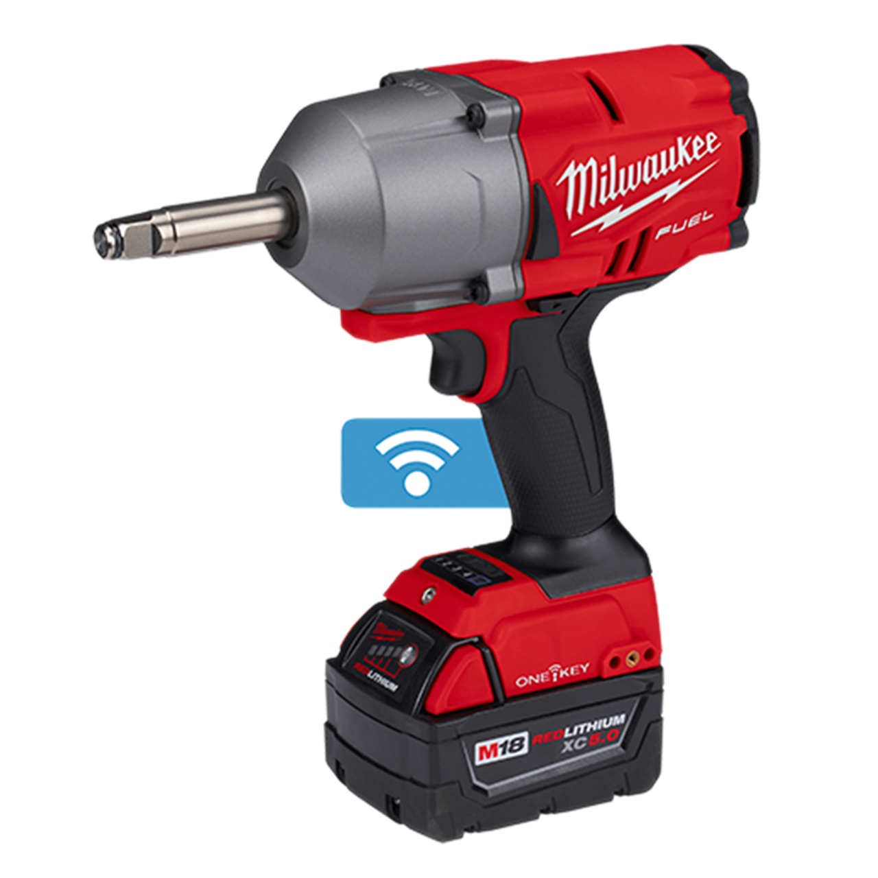 Milwaukee MIL-2769-22 M18 Fuel 1/2In Ext. Anvil Controlled Torque Impact  Wrench w/ ONE-KEY 2x XC5.0Ah Kit Atlas-Machinery