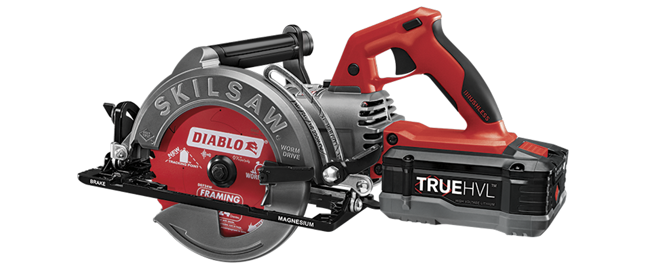 Skilsaw SKIL-SPTH77M-12 7-1/4 In. TrueHVL Cordless Worm Drive Saw Kit With  TrueHVL Battery  Diablo Blade Atlas-Machinery