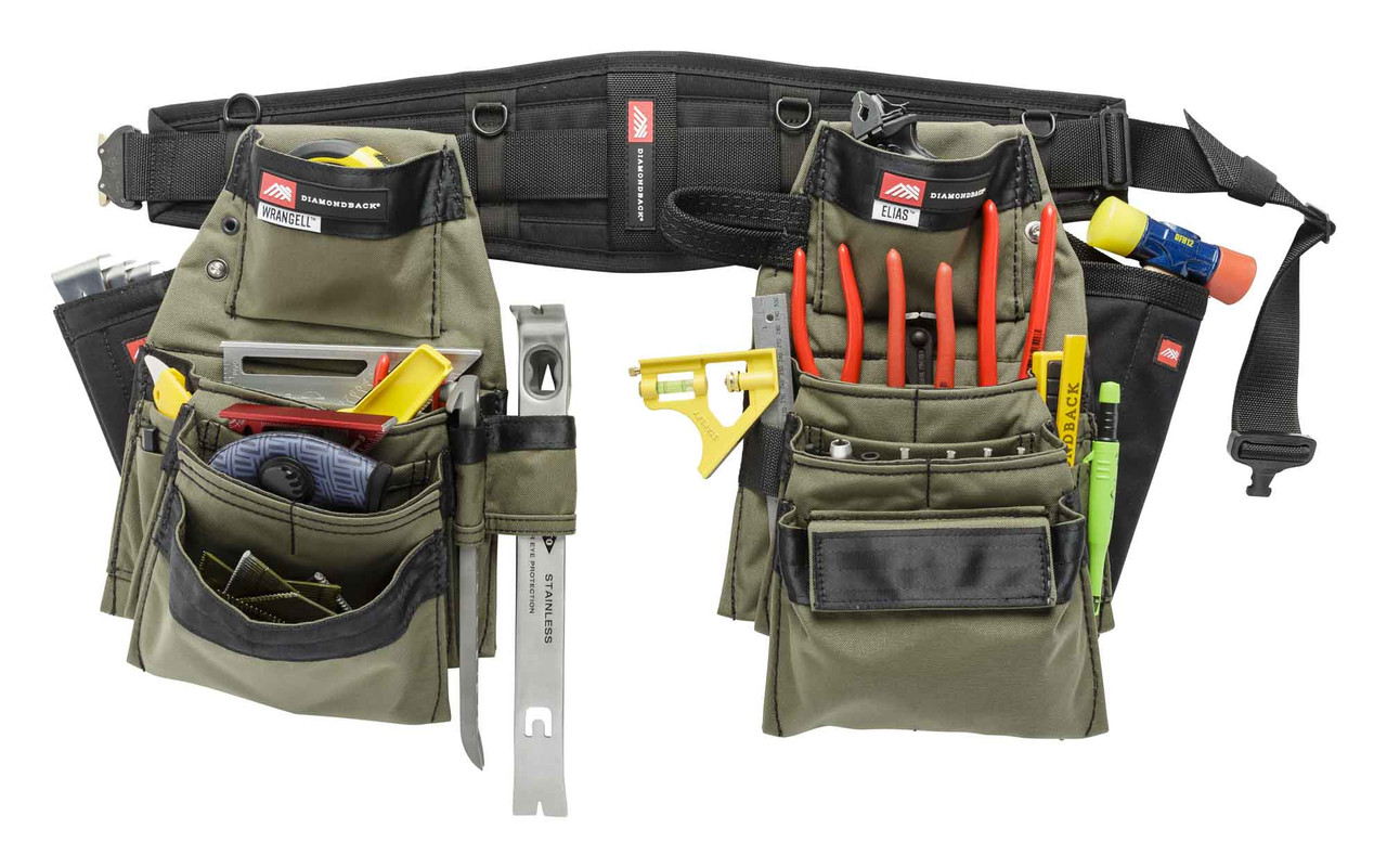 Pro Framer Tool Belt Set with Double Outer Bag - Small, Green