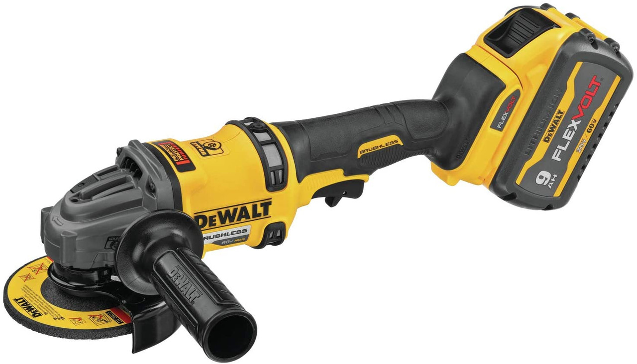 DEWALT DEW-DCG418X1 Flexvolt 60V MAX Brushless 4-1/2 - 6in Cordless Grinder  With Kickback Brake 9.0Ah Kit