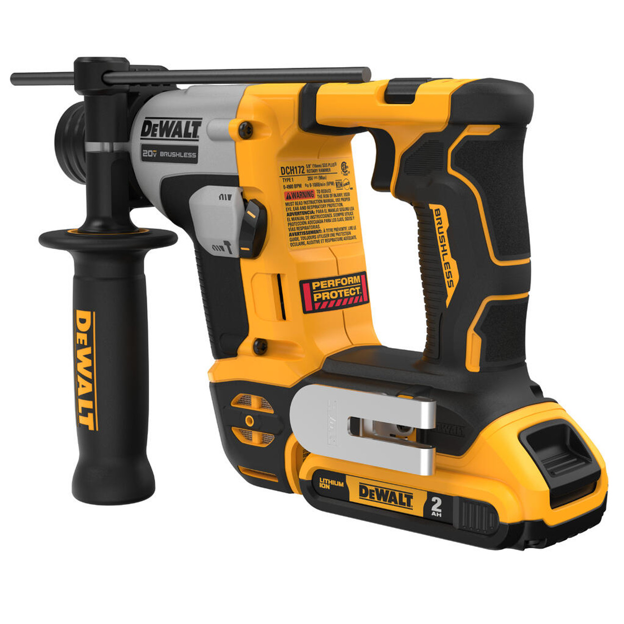 DEWALT DEW-DCH172D2 ATOMIC 20V MAX Brushless Cordless 5/8in SDS Plus Ultra  Compact Rotary Hammer 2x 2.0Ah Kit