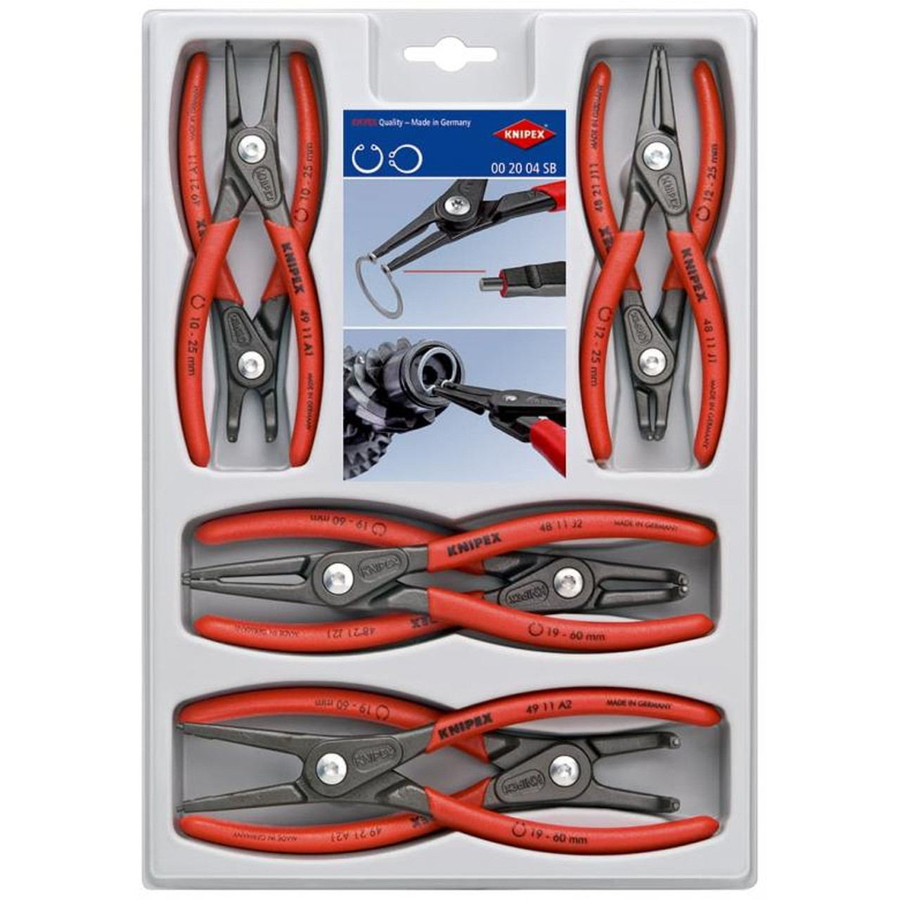 KNIPEX Tools - Precision Circlip Pliers， Internal， Straight， 3 11/32-5 1/2