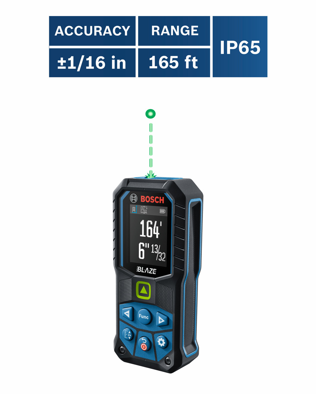 Bosch BOS GLM165 25G BLAZE Green Beam 165 Ft. Laser Measure