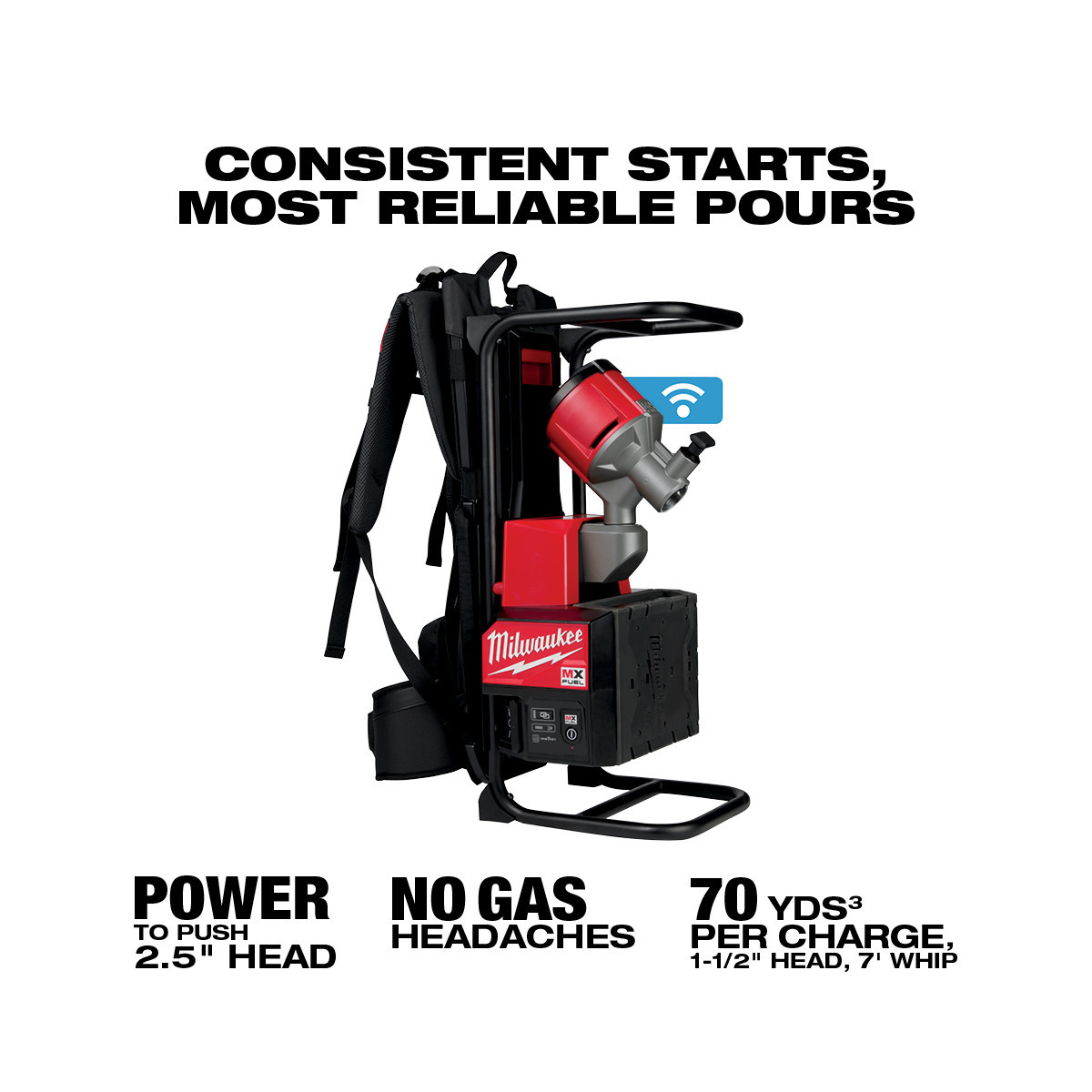 Milwaukee MIL-MXF371-2XC MX FUEL Backpack Concrete Vibrator 2x