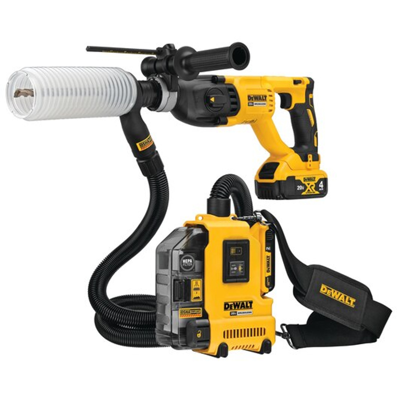 DEWALT DEW-DWH161D1 20V MAX Brushless Compact Universal Dust Extractor  2.0Ah Kit Atlas-Machinery