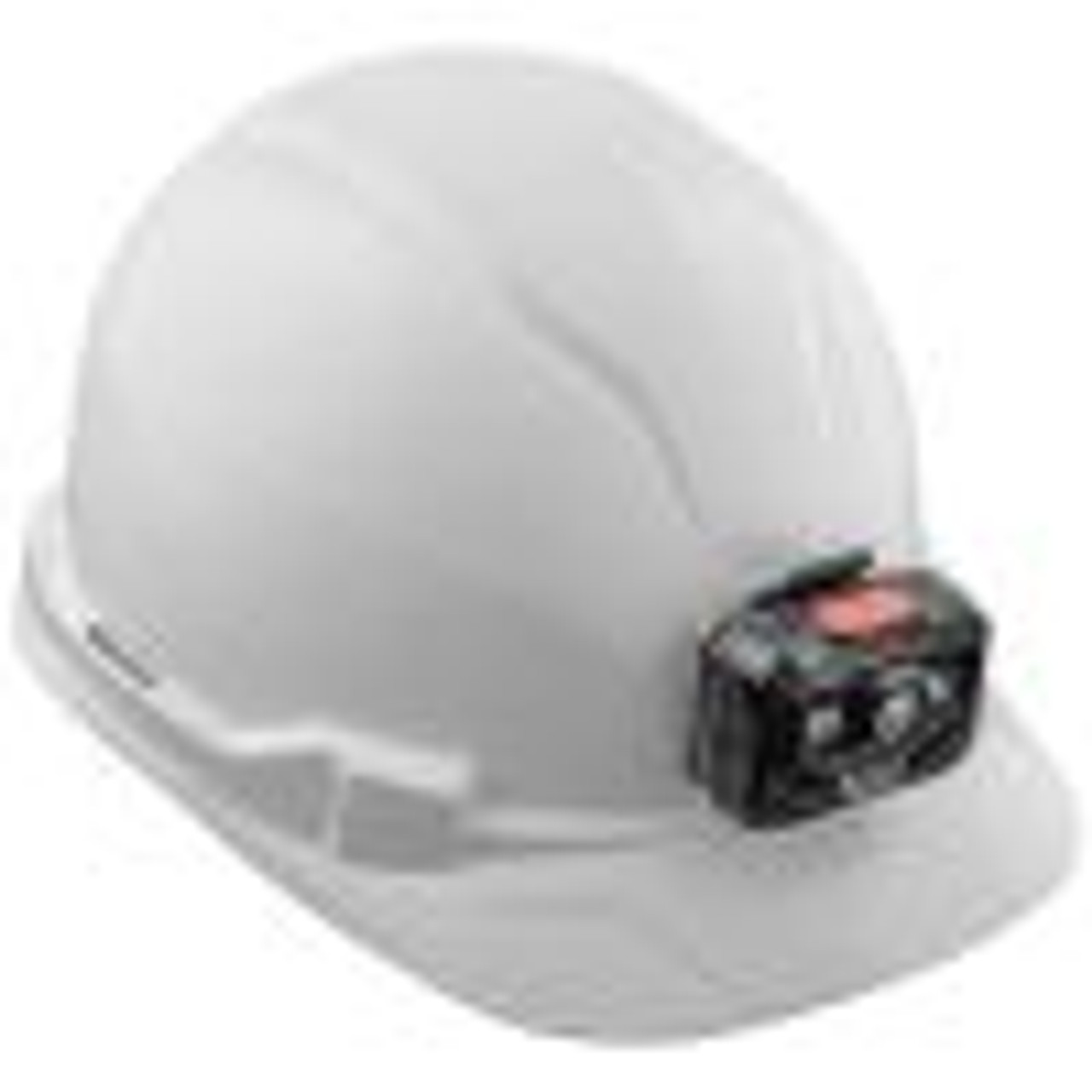 Klein KLE-60107RL Class-E Non-Vented Hard Hat (White) w/ Rechargeable  Headlamp Atlas-Machinery