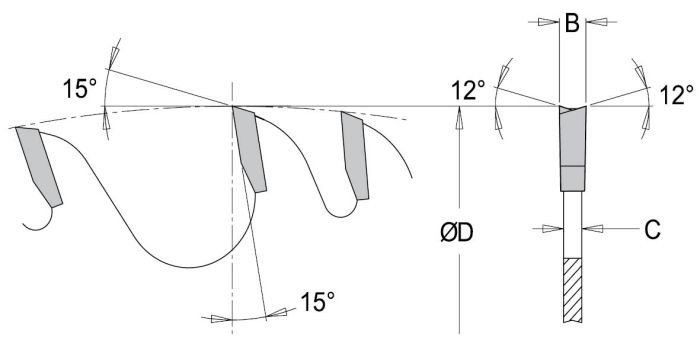 Dimar DIM-12-60-COM 12in Dia, Carbide Tipped, Combination Saw Blade ...