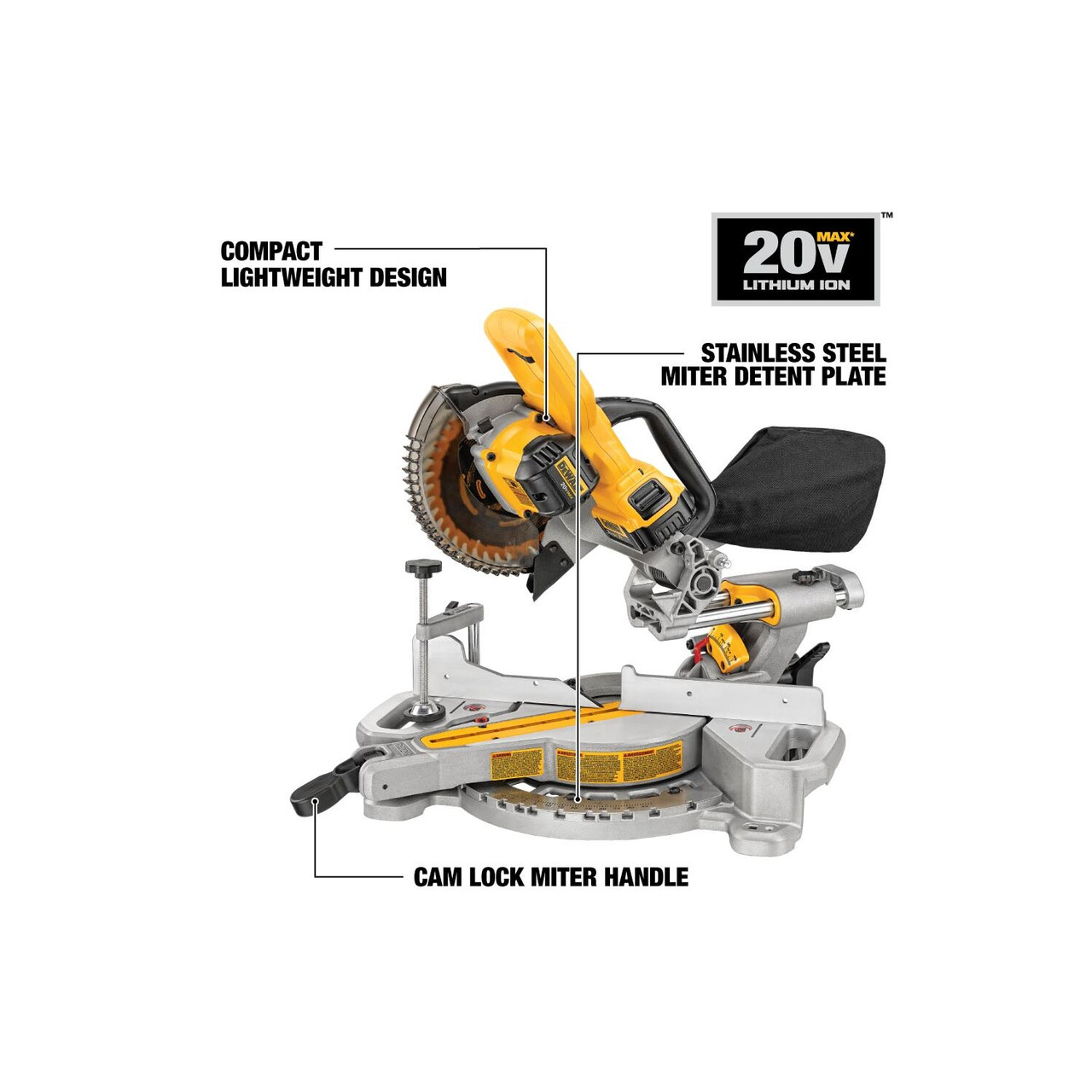 DEWALT DEW-DCS361M1 20V MAX 1/4in Sliding Miter Saw Kit