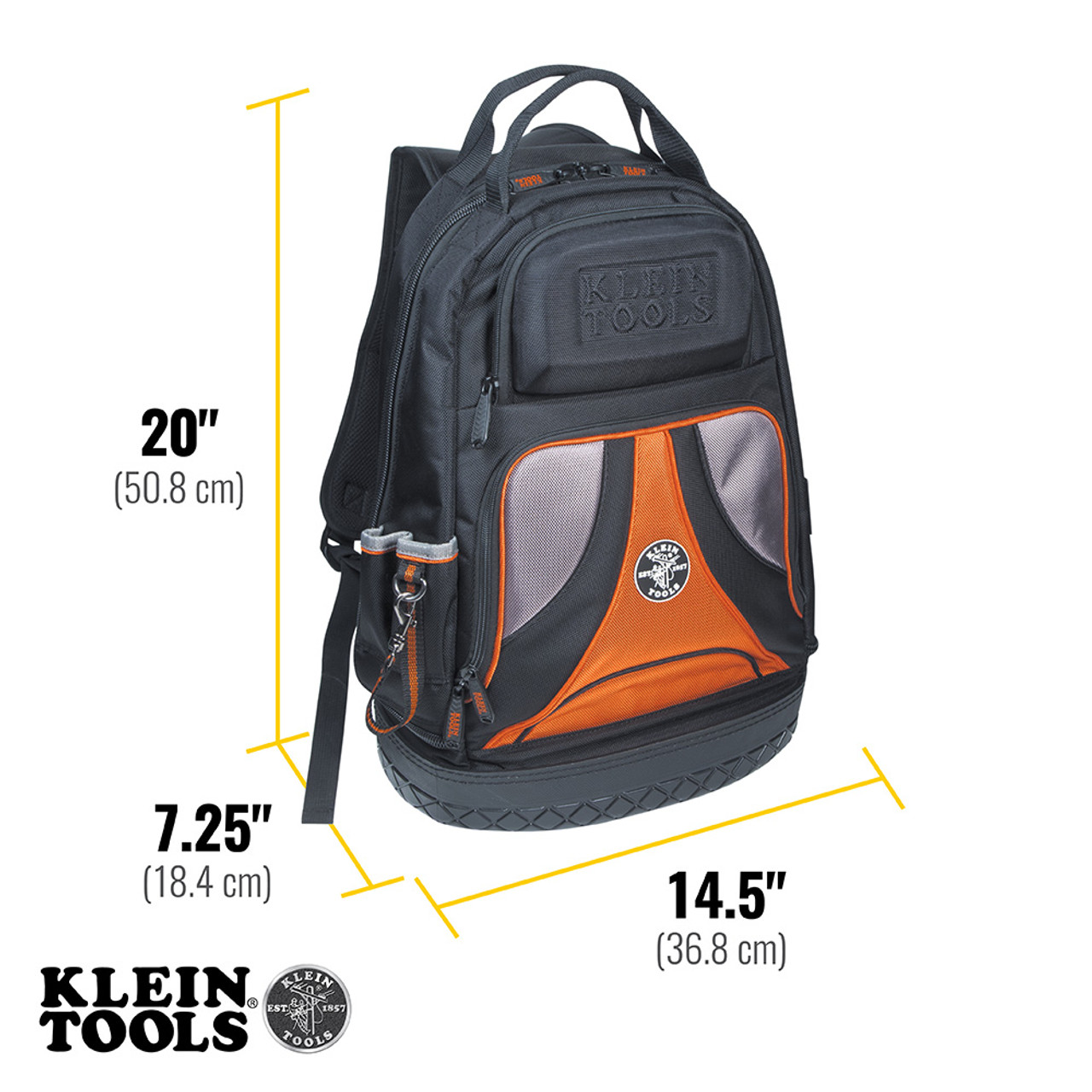 Klein KLE-55421BP14 14In Tradesman Pro Tool Bag Backpack 39 Pockets Black  Atlas-Machinery