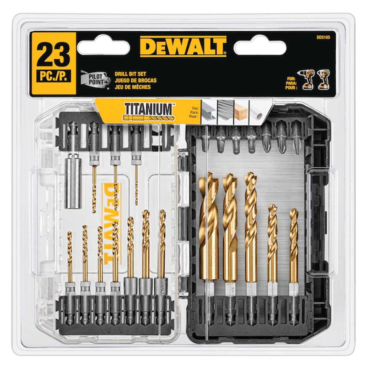 Dewalt drill shop bits titanium