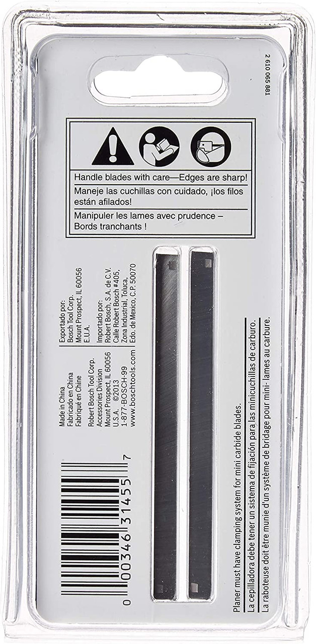 Bosch BOSPA1202 Woodrazor Tungsten Carbide Planer Blades 2pc Atlas