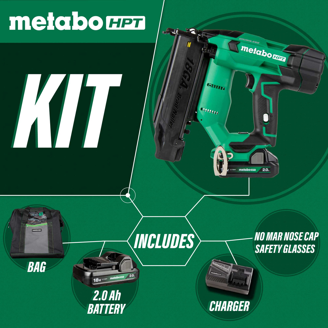 Metabo-HPT HPT-NT1850DFTM 18V MultiVolt 18ga Compact Brad Nailer