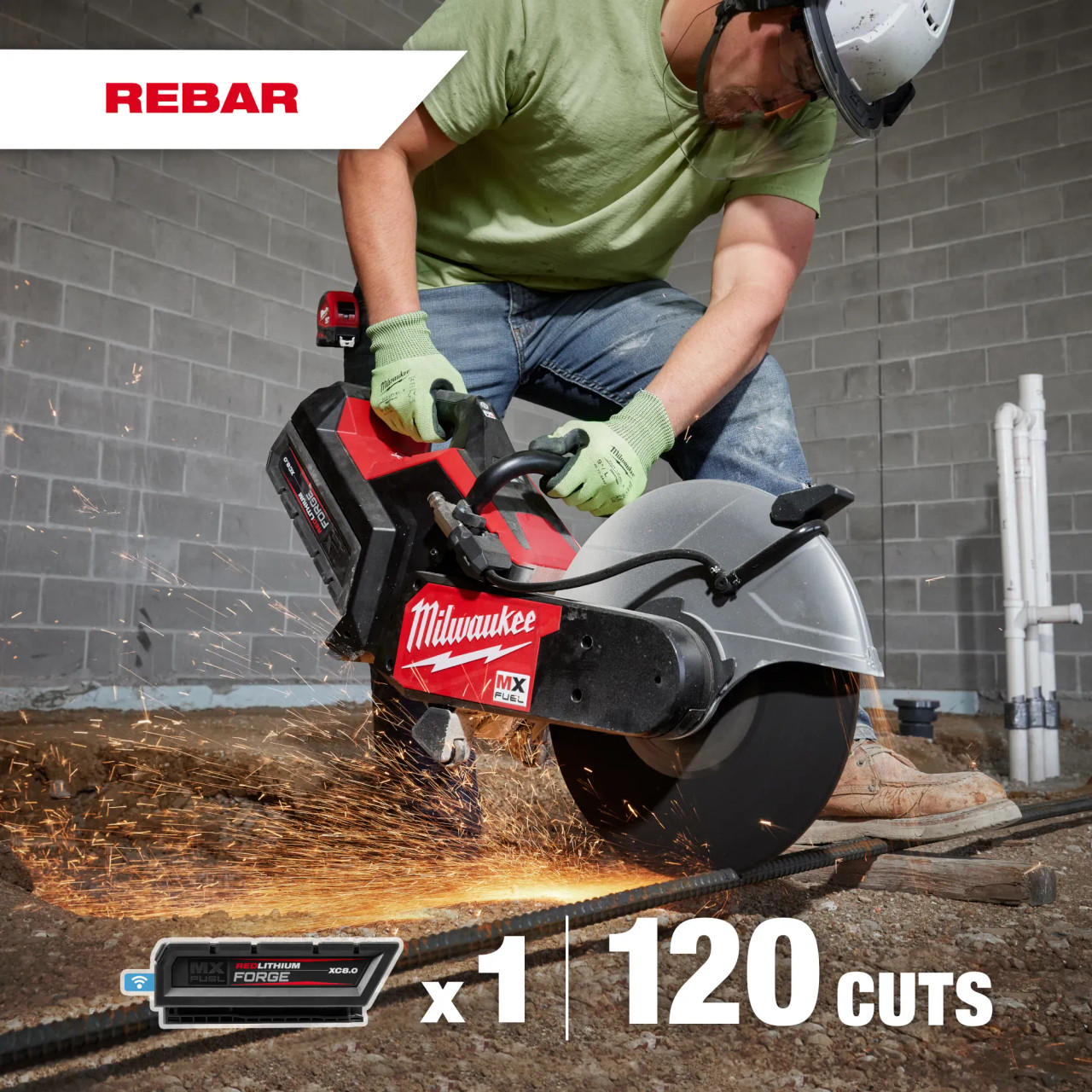 Milwaukee MX FUEL Lithium-Ion Cordless 14 in. Cut Off Saw Concrete Kit with (1) Battery and Charger - 4