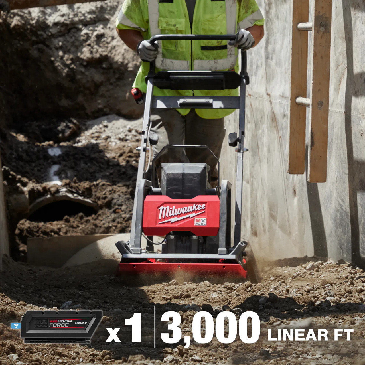 Milwaukee MIL-MXF220-2HD MX FUEL 20in Plate Compactor Kit - Atlas