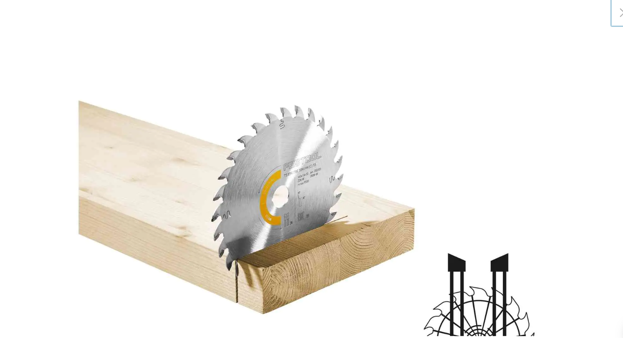 Saw Blade Festool HW 168x1.8x20 WD42 – Wood Fine Cut Circular For Clean ...