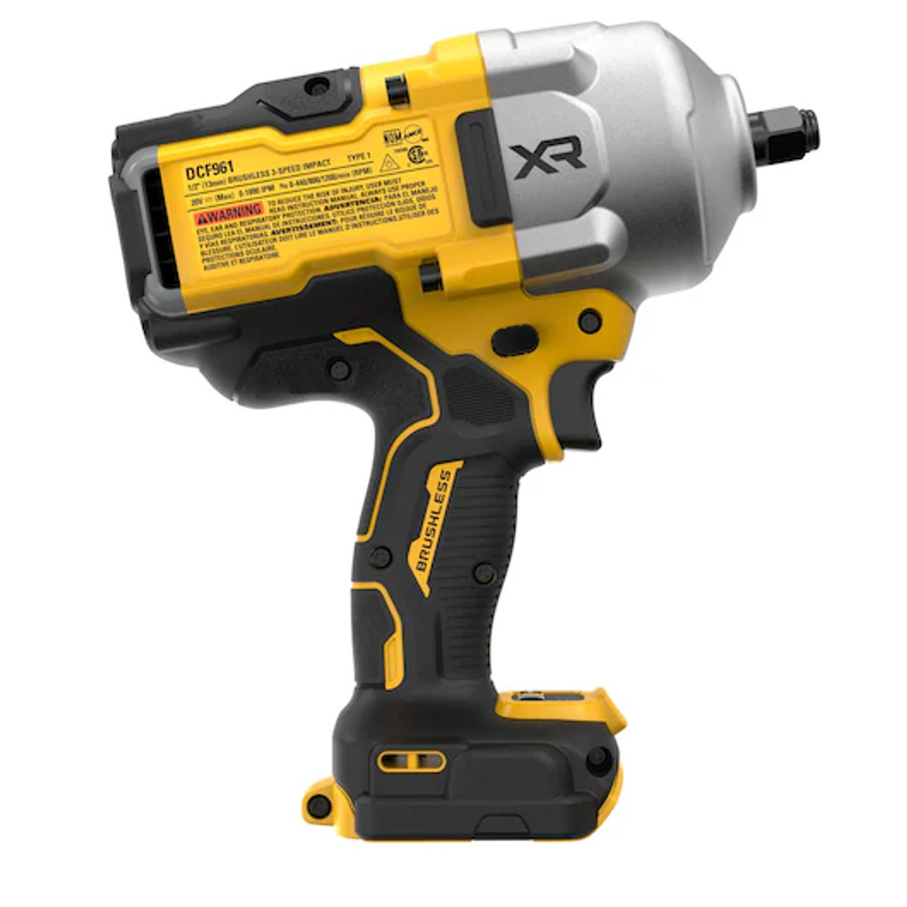 DEWALT DEW-DCF961B 20V MAX XR Brushless Cordless 1/2-in. High Torque Impact  Wrench with Hog Ring Anvil (Tool Only)