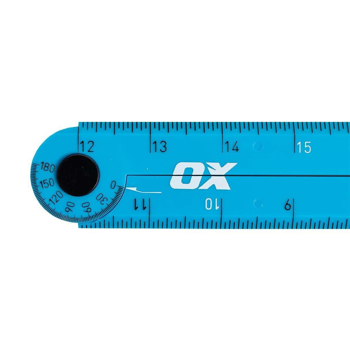 Ox Small Ruler OX Tools OX-P507303 24in Pro Imperial Tuff Rule | Cyan - Atlas-Machinery