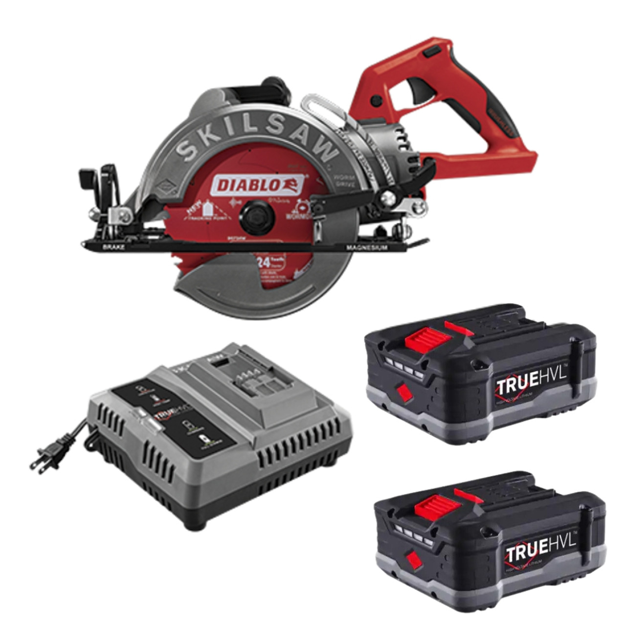 Skilsaw SKIL-SPTH77M-21-KIT 7-1/4 In. TrueHVL Cordless Worm Drive Saw Kit  With TrueHVL Battery  Diablo Blade Atlas-Machinery