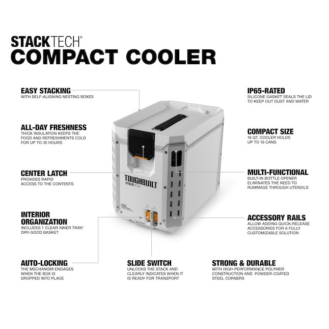 ToughBuilt TB-B1-C-60C StackTech Compact Hard Cooler - Atlas-Machinery