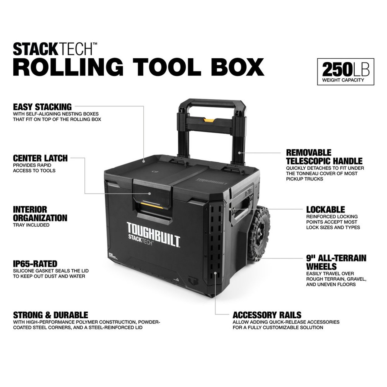 Toughbuilt Rolling Drawer Box Release Date ToughBuilt TB-B1-B-70R StackTech Rolling Tool Box - Atlas-Machinery