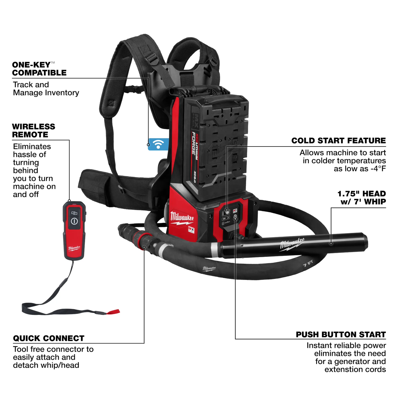 Milwaukee MIL-MXF372-2XCB MX Fuel Backpack High Cycle Concrete