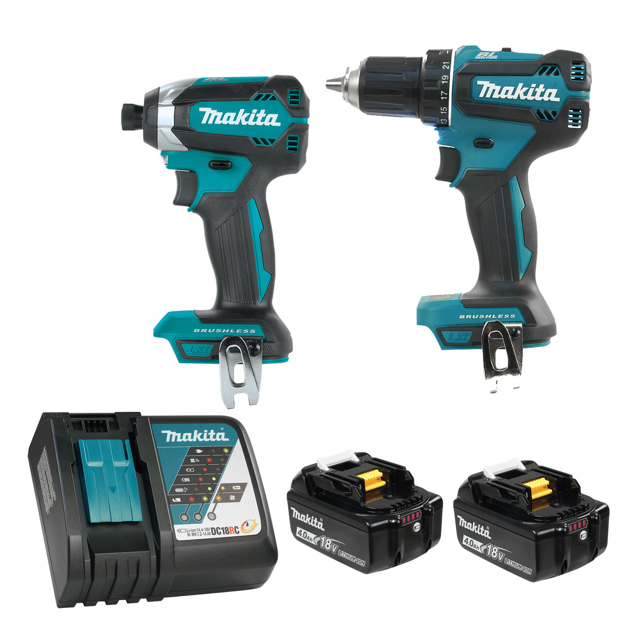 Makita MAK-DLX2289M01 18V LXT Brushless 2-Tool Combo Kit with 2x
