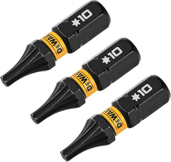 DEWALT DEW-DWAF1TX10IR3 Flextorq Torx T10 Bits 1/4 x 1in For Impact ...