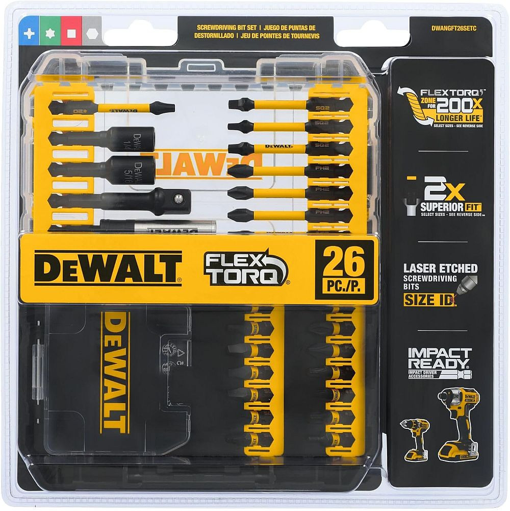 DEWALT DEW-DWANGFT26SETC DW 26-PC FT Drive Bit Set - Atlas-Machinery