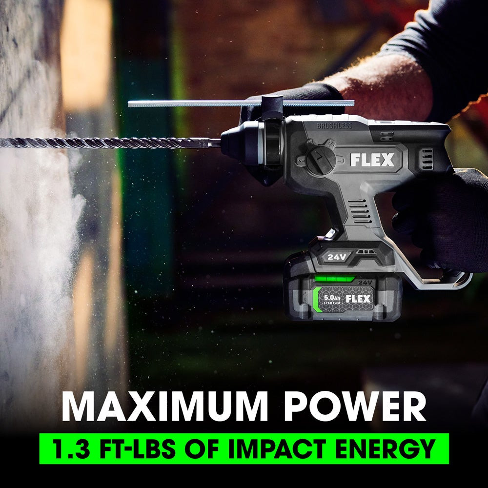 FLEX FL-FX1531-1C 24V 7/8in Sds Plus Rotary Hammer 5.0Ah Kit
