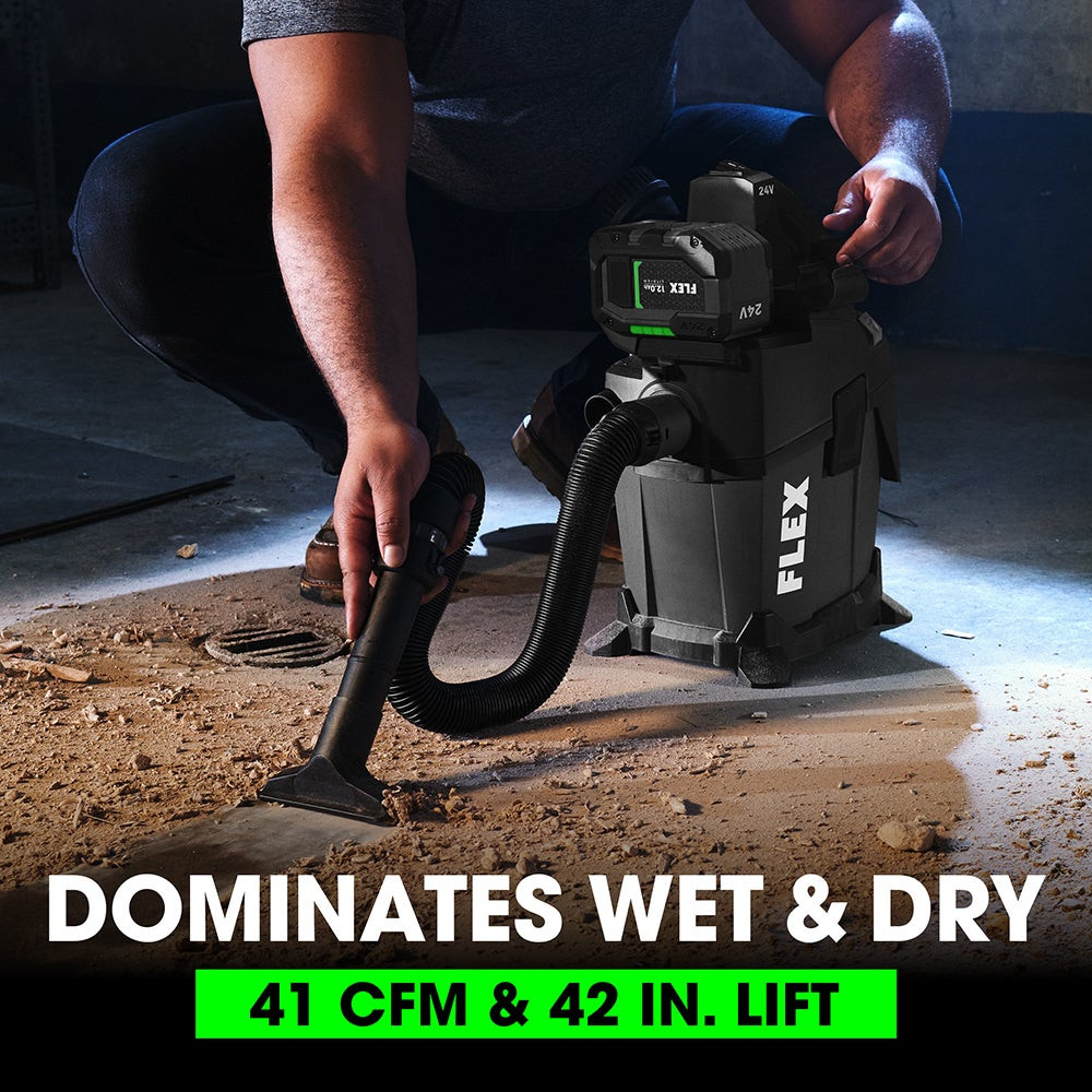 FLEX FL-FX5221-Z 24V 1.6 Gallon Wet/Dry Vacuum - Atlas-Machinery