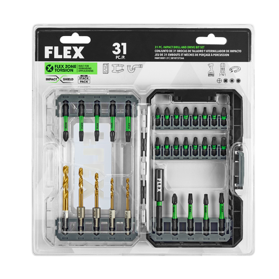 FLEX FL-FAM10001-31 Impact Drill and Drive Bit 31-Piece Set - Atlas ...